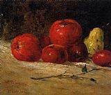 Gustave Courbet Famous Paintings - Still Life with Pears and Apples 2